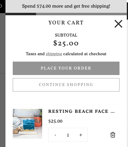 Free Shipping Bar on Cart