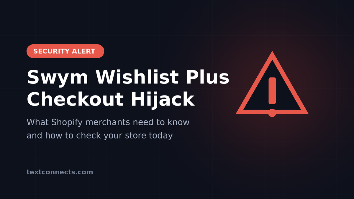 Security alert: Swym Wishlist Plus checkout hijack — what Shopify merchants need to know