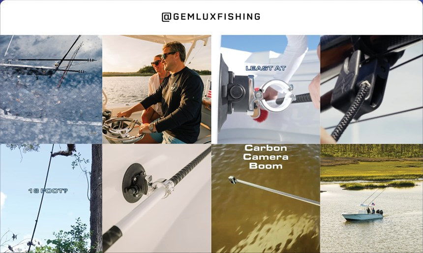 @gemluxfishing Instagram grid on the GEMLUX site