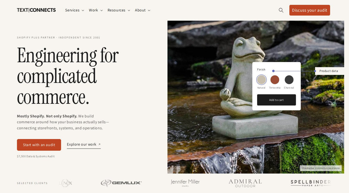 The 2027 Text Connects homepage: Engineering for complicated commerce